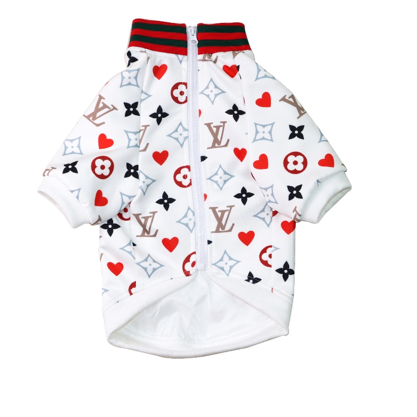 White LV Heart Jacket