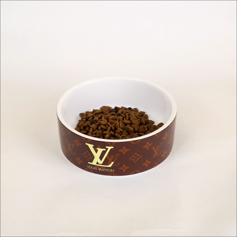 Brown Lv Dog Bowl