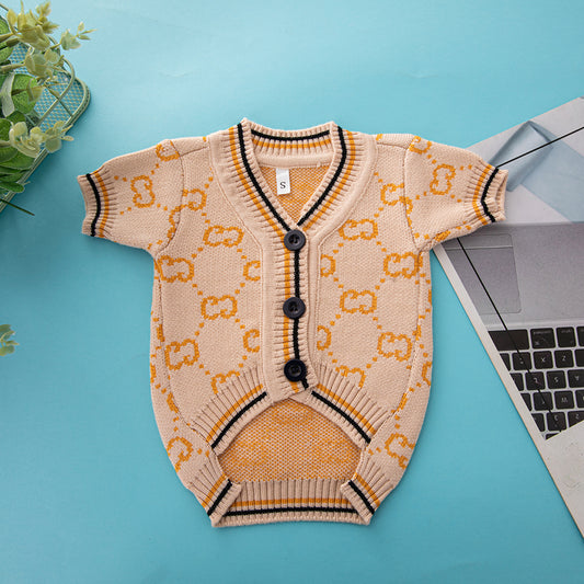 Peach GG Cardigan Sweater