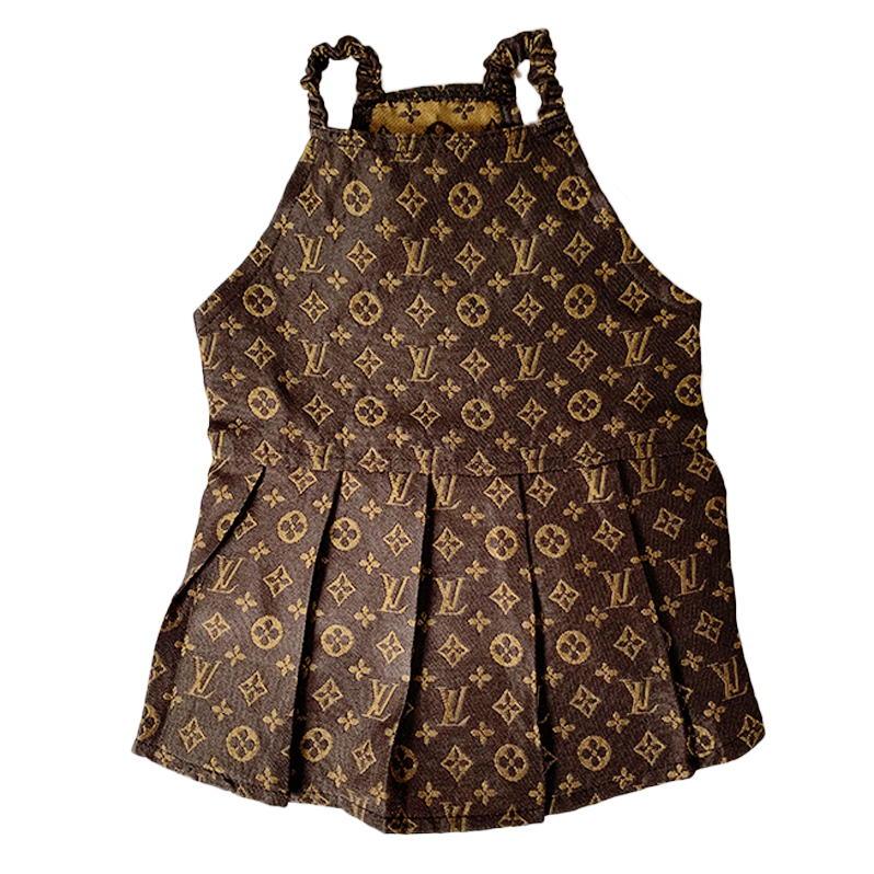 Brown LV Pleated Dress