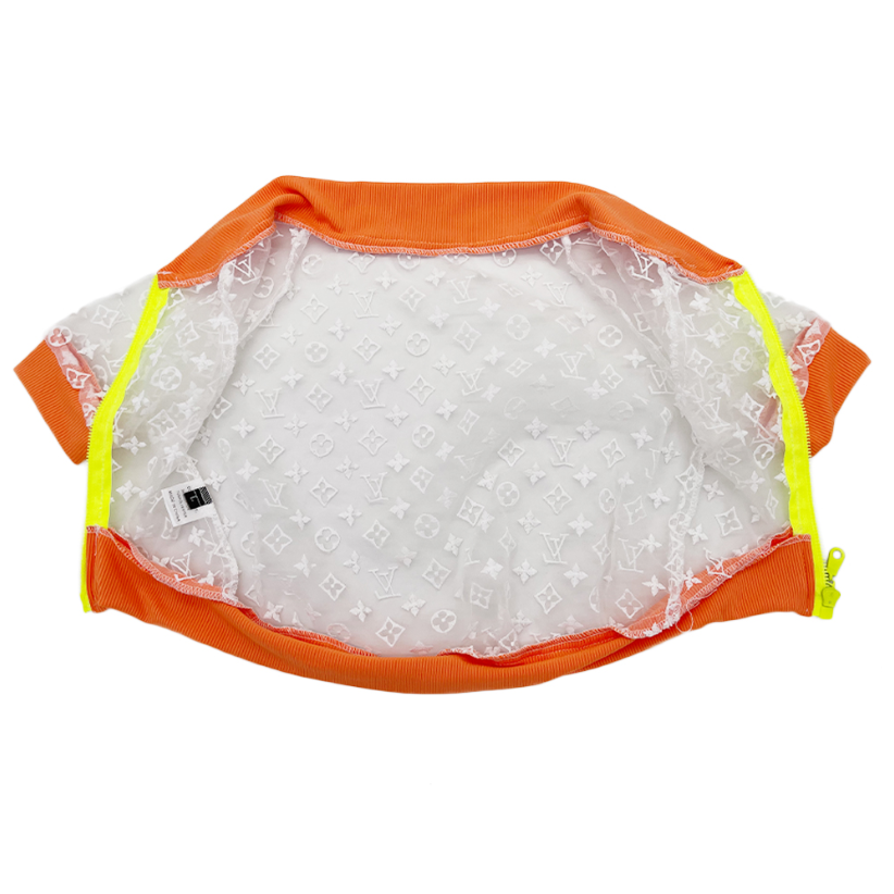 Sheer Orange Zipper Jacket