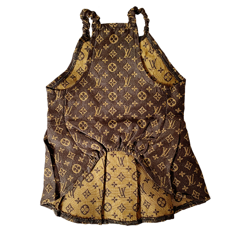 Brown LV Pleated Dress