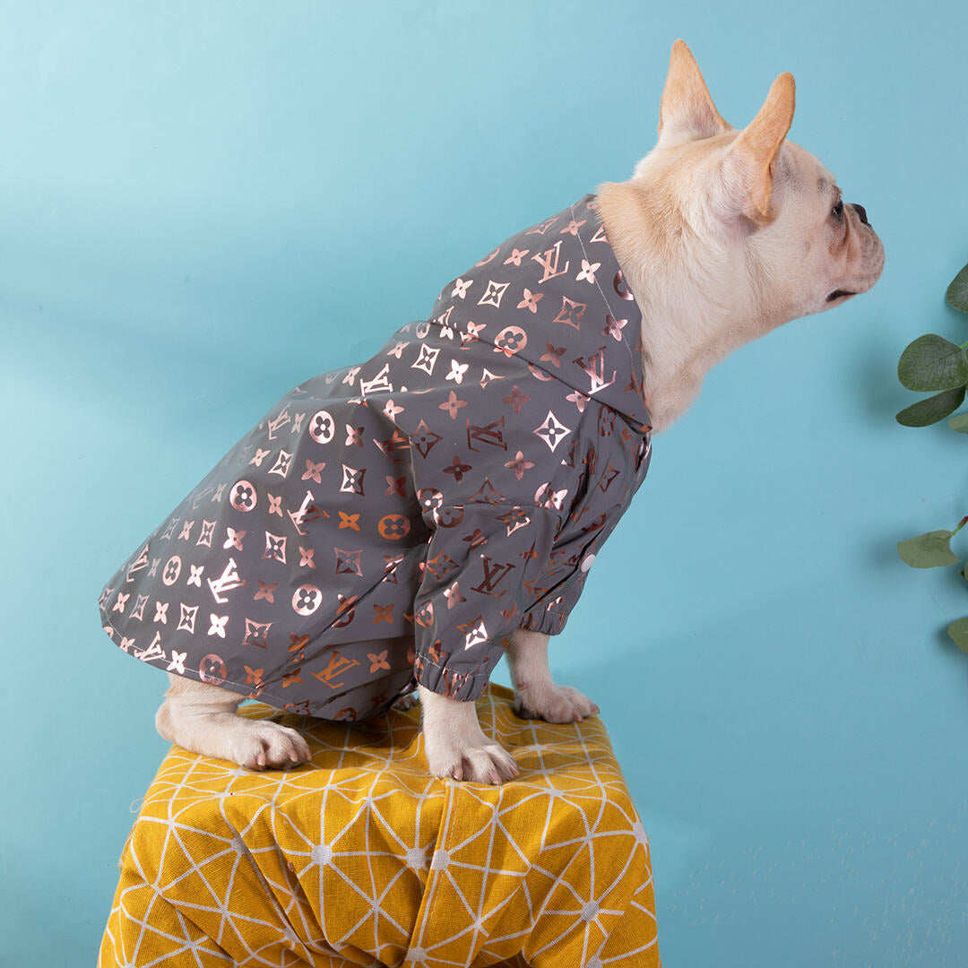 Grey Gold LV Hooded Windbreaker