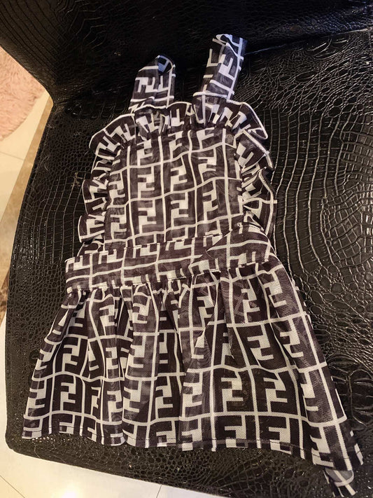 Black White FF Tutu Dress