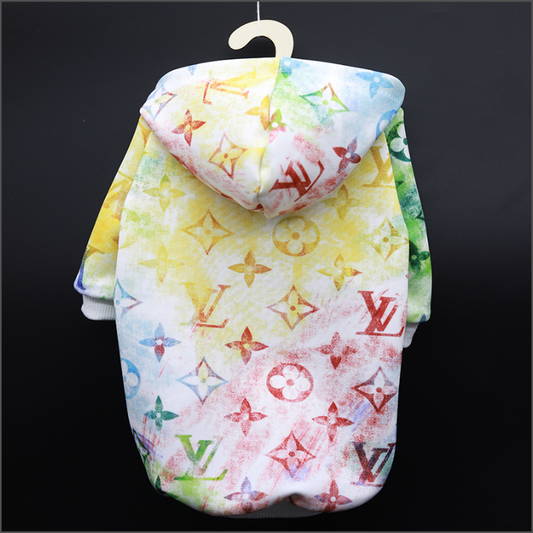 White LV Watercolor Hoodie