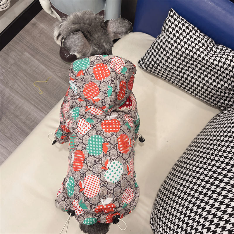 Brown GG Apple Toggle Hooded Jacket