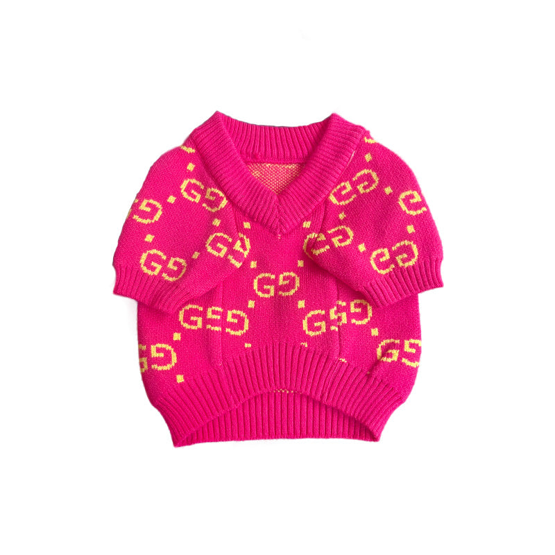 Pink GG Cardigan Sweater