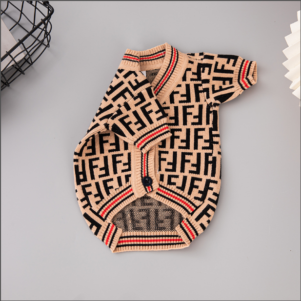 Tan Black FF Cardigan Sweater