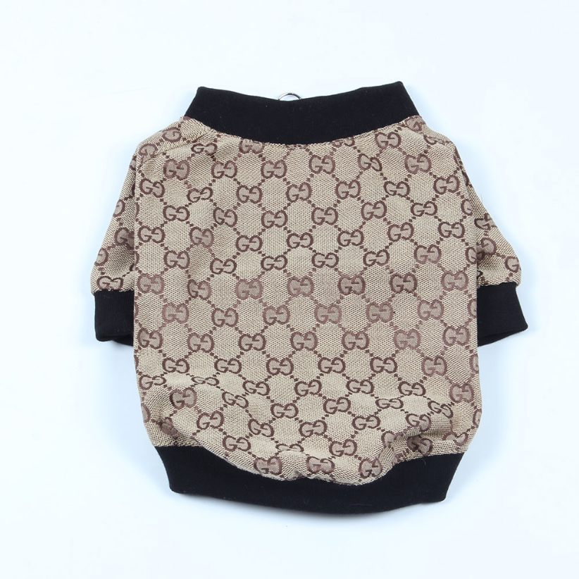 Black Tan GG Zipper Jacket