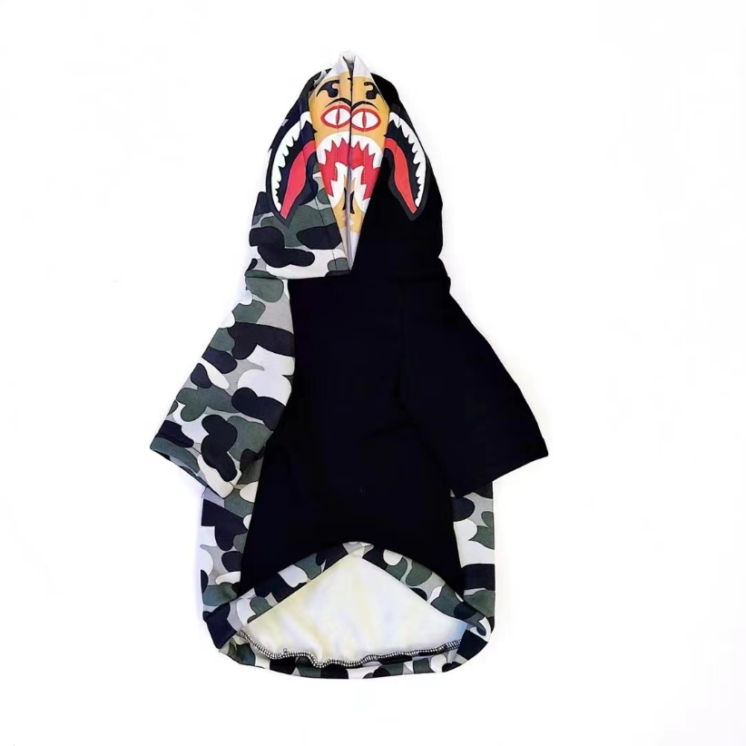 Black Camo Split Shark Hoodie