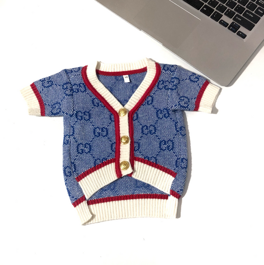 Blue button GG Cardigan Sweater