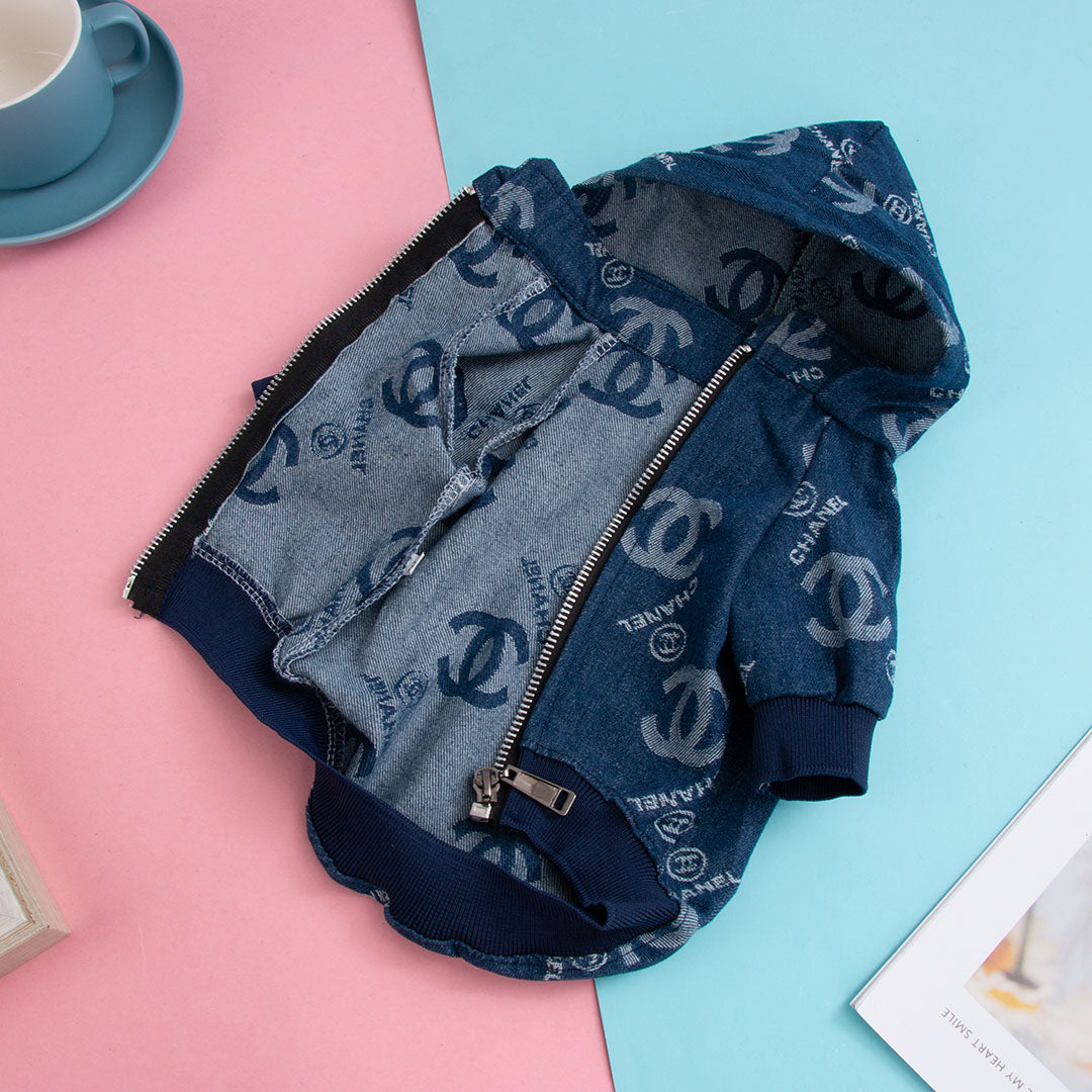 Blue Denim CC Hooded Jacket