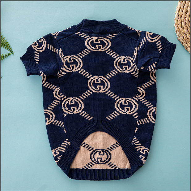 Navy Tan Link GG Sweater