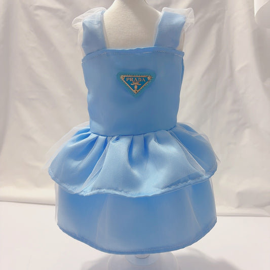 Blue Pr Ruffle Dress
