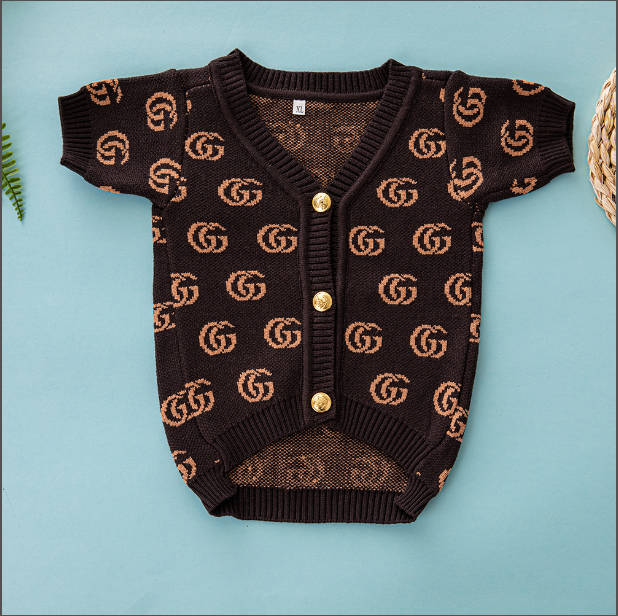 Brown Tan GG Cardigan Sweater