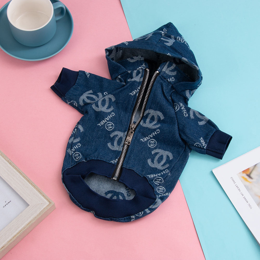 Blue Denim CC Hooded Jacket