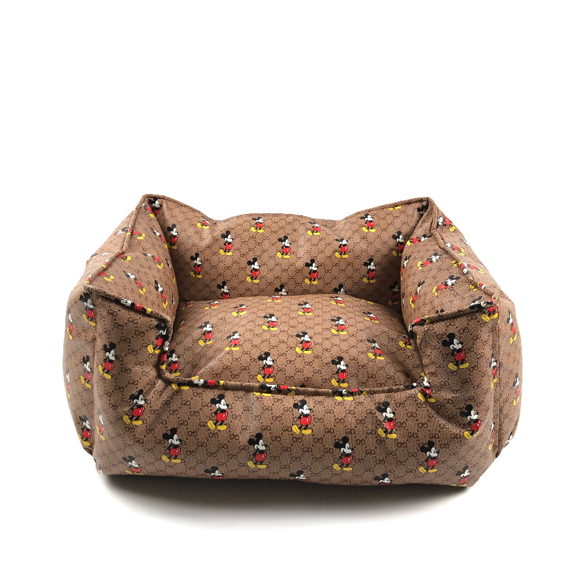 Tan GG x Mickey Dog Bed