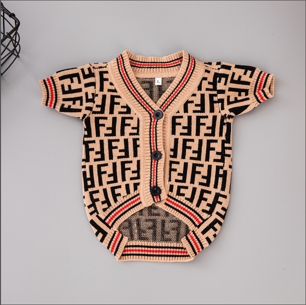 Tan Black FF Cardigan Sweater