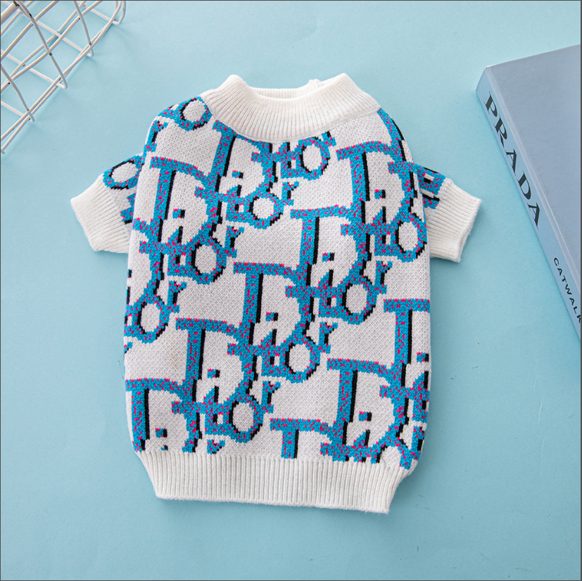 White Blue Big CD Sweater