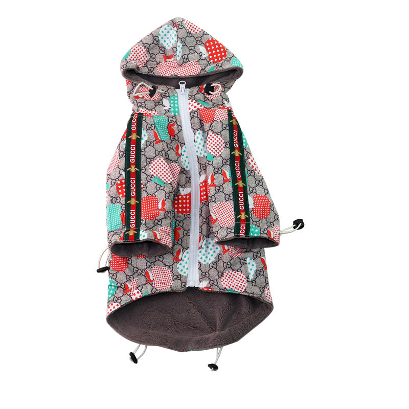 Brown GG Apple Toggle Hooded Jacket