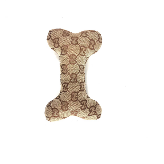 Tan GG Bone Squeaker Toy