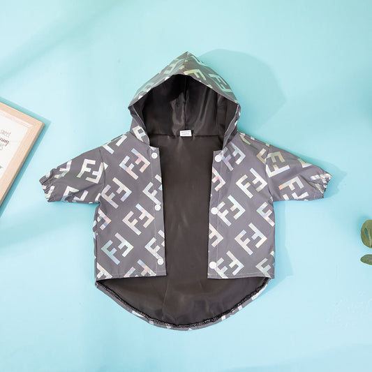 Grey Silver FF Hooded Windbreaker