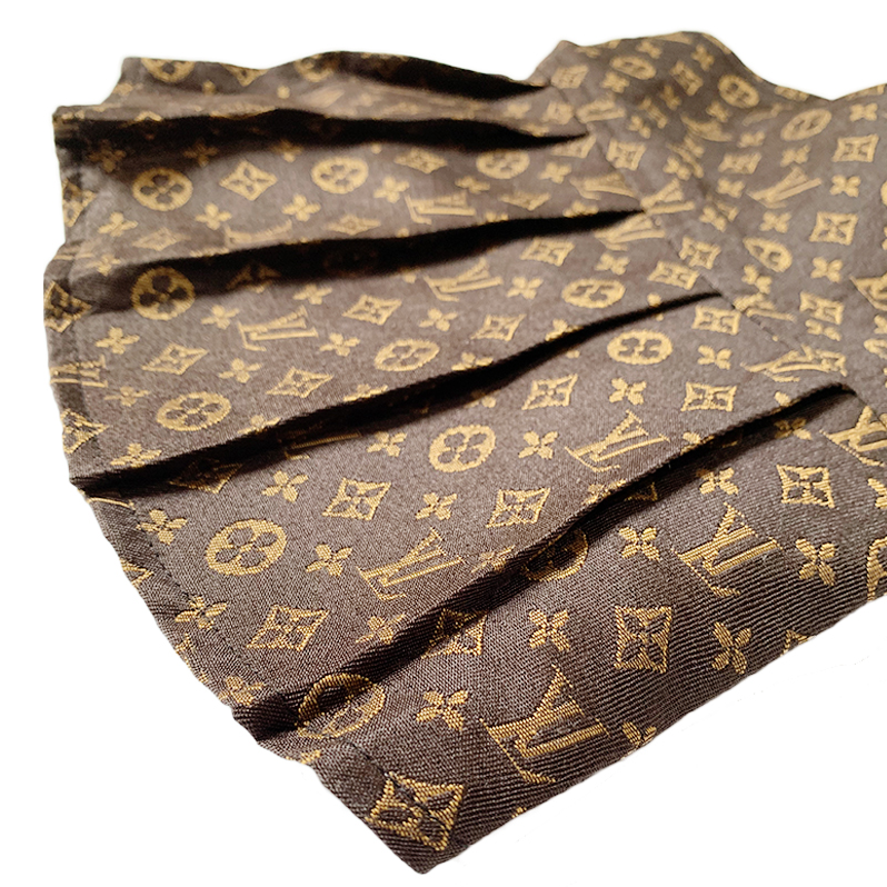 Brown LV Pleated Dress