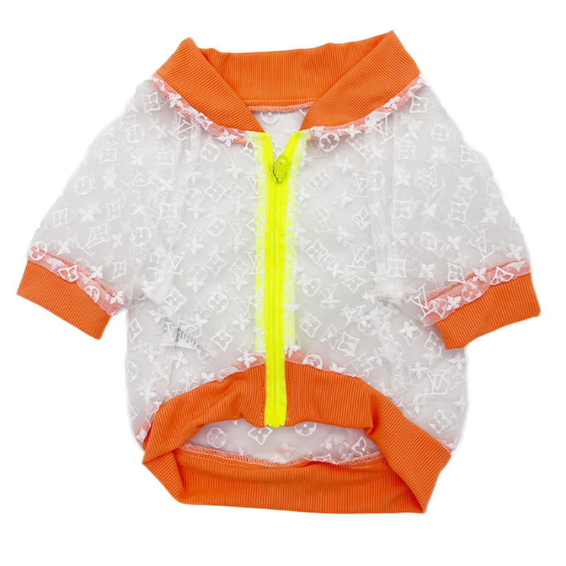 Sheer Orange Zipper Jacket