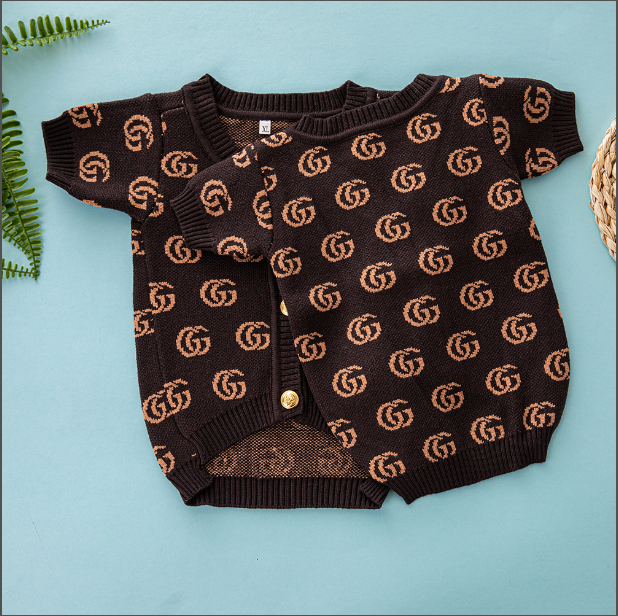 Brown Tan GG Cardigan Sweater