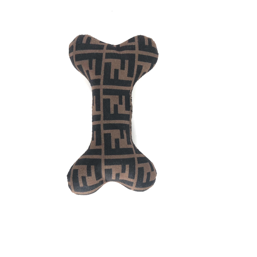 Brown FF Bone Squeaker Toy