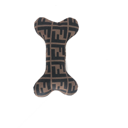 Brown FF Bone Squeaker Toy