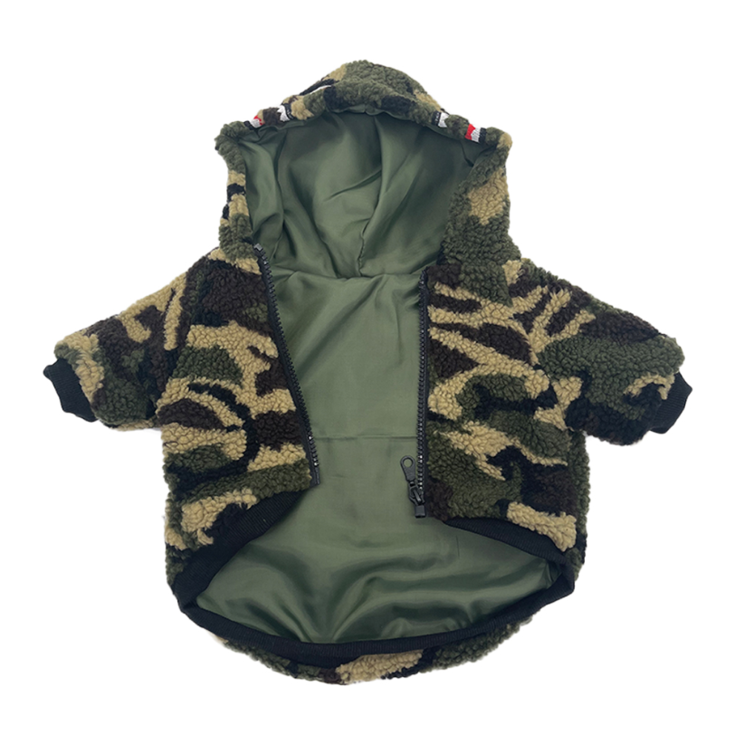 Green Camo Shark Sherpa Hoodie