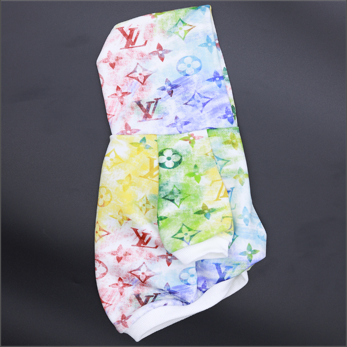 White LV Watercolor Hoodie