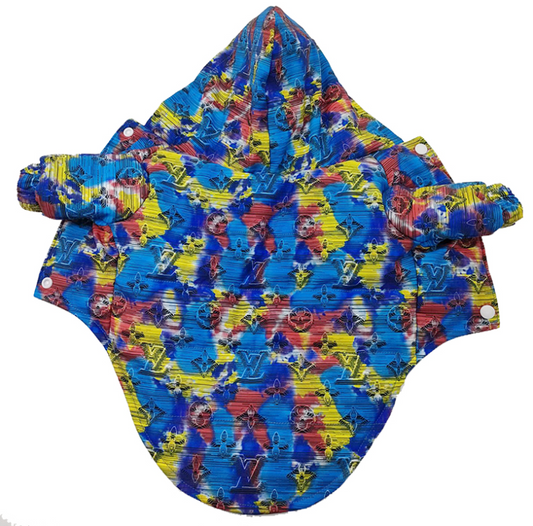 Blue LV Watercolor Hooded Jacket