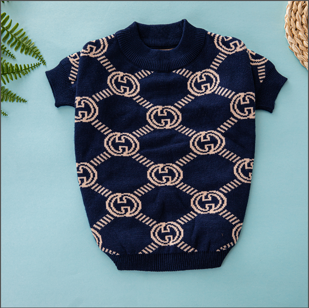 Navy Tan Link GG Sweater