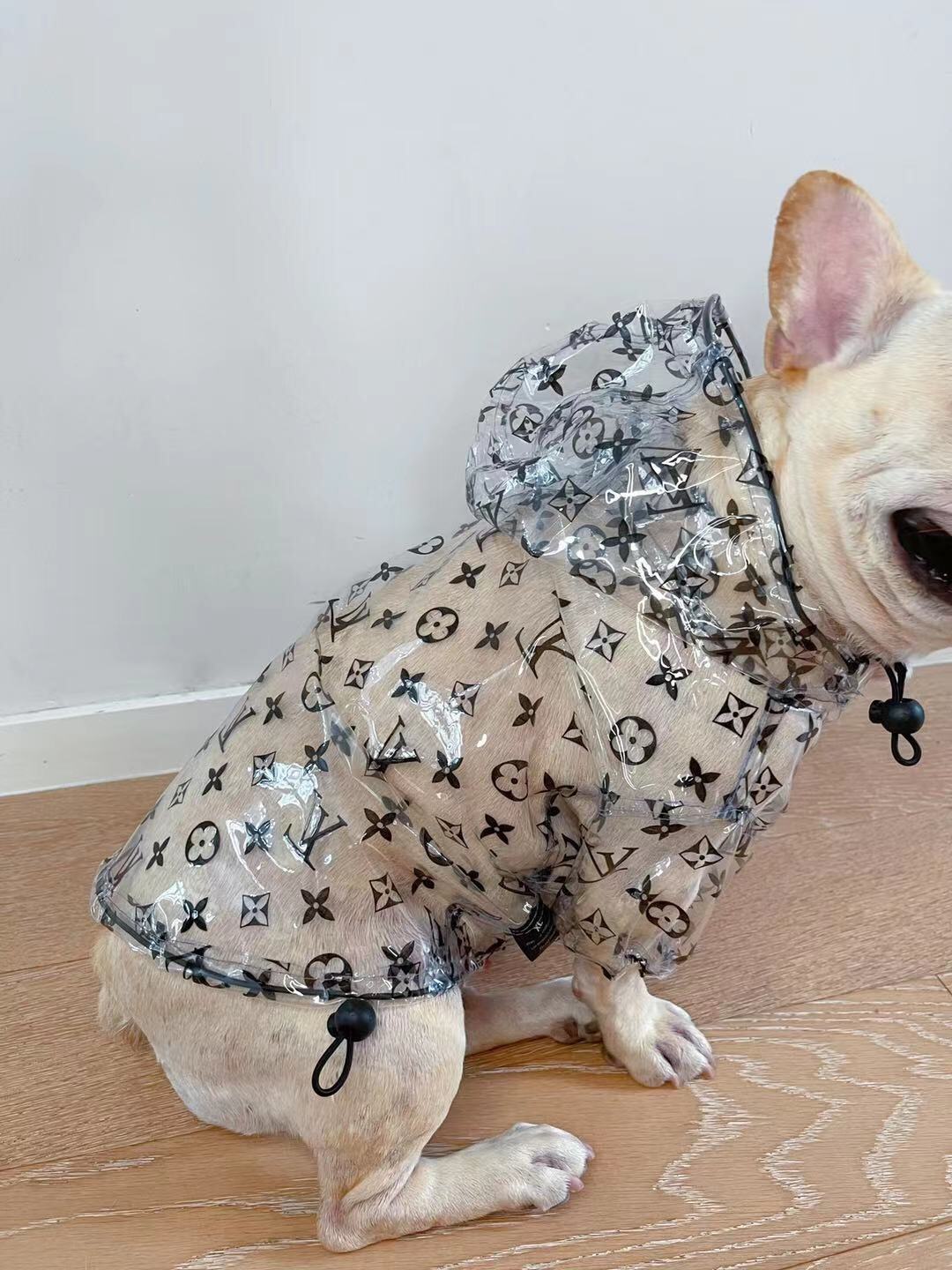 Clear Black LV Hooded Raincoat