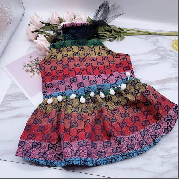 Colorful GG Pleated Dress