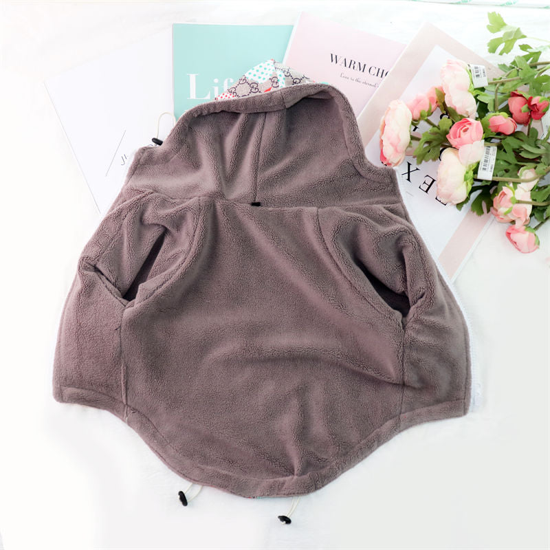 Brown GG Apple Toggle Hooded Jacket