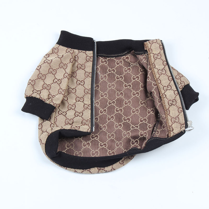 Black Tan GG Zipper Jacket