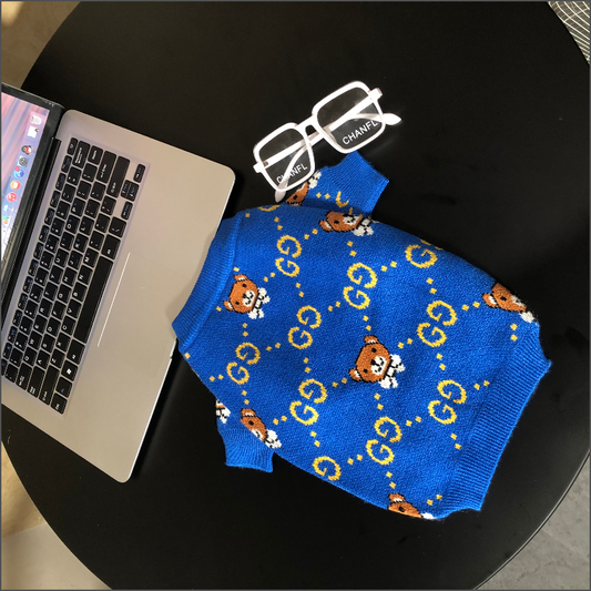 Blue GG Teddy Sweater