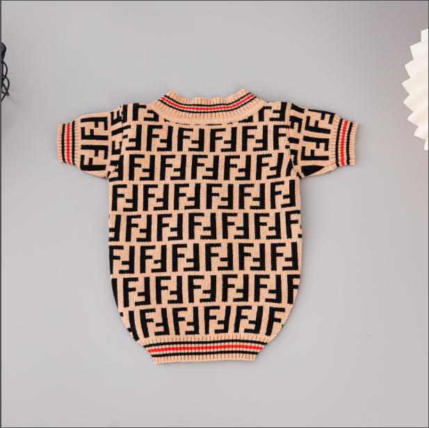 Tan Black FF Cardigan Sweater