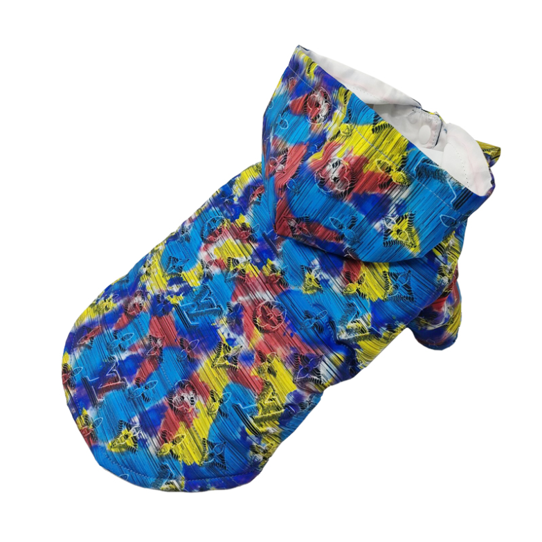 Blue LV Watercolor Hooded Jacket